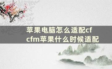 苹果电脑怎么适配cf cfm苹果什么时候适配